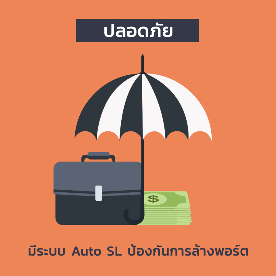 เงินทุนปลอดภัย AI มีระบบ Auto SL ป้องกันการล้างพอร์ต ลดโอกาสสูญเสียเงินทุนทั้งหมดจากการถูกลากเปลี่ยนเทรน